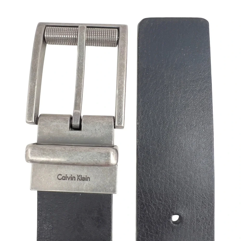 Calvin Klein Jeans Mens‎ Reversible Belt Black Burgundy Leather Swivel Buckle 30